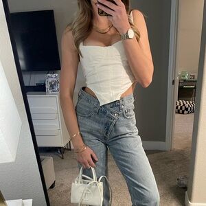 Zara cream denim corset